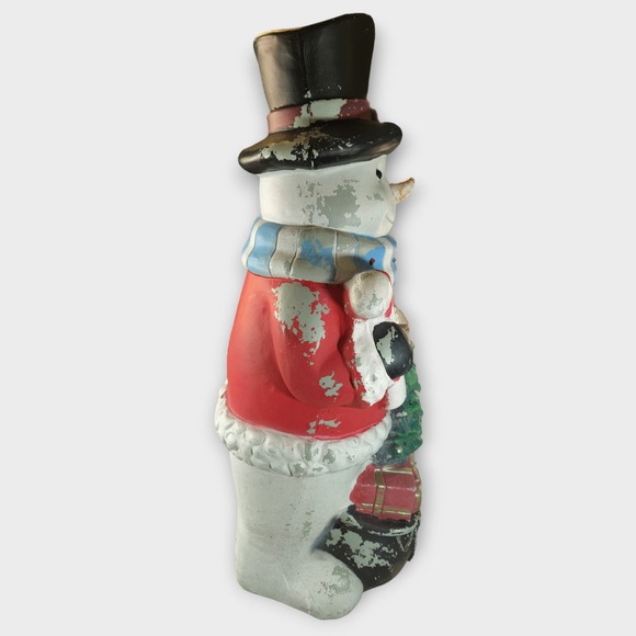 Vintage Blow-Mold Snowman(Frosty) Gift Bag LED Twinkle Lights 37" Weighted - Picture 4 of 5